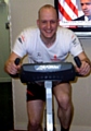 A Zen employee cycling for Sport Relief 2012