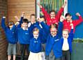 Pupils at St Margaret’s Primary School celebrate the Ofsted report