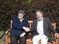 Club treasurer Tom Barlow and Cllr Dale Mulgrew with one of the benches