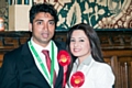 Councillor Farooq Ahmed with his partner, Shefali Begum, newly elected councillor for Spotland and Falinge