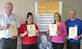 The Road Safety team (left to right) with their certificates are Stuart Howarth, Wendy Andrew, Jacqui Hogg and Dave Godley 
