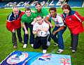 Rochdale Hornets Chairman Mark Wynn and Chief Executive Louise Spencer join international players from Fiji Bati and Ireland at Spotland Stadium, determined to ensure that Rochdale gets maximum benefit from the competition