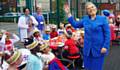 After the Queen gave a speech, she declared the party open and joined the rest of the Royal Family on the balcony

