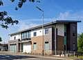 Police were called to reports of people jumping on a black car and ‘fighting amongst themselves’ at Wellfield Medical Centre (pictured)