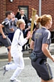 Jodie Mcnamara running with the Olympic Torch in Heywood 