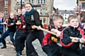 Cobras take part in the Tug of War Challenge

