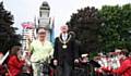 The Mayor and Mayoress enjoy music from Wardle High Youth Band on the day that the Olympic Torch Relay came to Rochdale town centre

