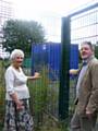 Cllr Dale Mulgrew with local resident Pat Colclough outside the Queens Drive location