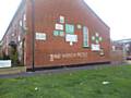 Graffiti along the side of the terraced house on King Street South, Rochdale