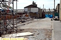 Buckley Street yesterday, where demolition and clean-up work continues