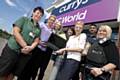 Michelle Farmer, Rachel Kinsella, Deputy Manager PC World Rochdale, PCSO Stephanie Kyle, Arfan Ahmed and Leanne Grindrod both from PC World, Katrina Sartini victim’s daughter and Tracey Riley Wiltshire Farm Foods