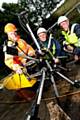 Flow go gadget gizmo: From left, Director of Water Services Group Paul Hope-Darby and United Utilities' Derek Shaw and Steve Hazon