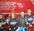 Roch Valley Raiders riders Joe Matthias (left) and Daniel Robertson (right) meet 2012 Olympian Liam Phillips 