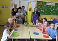 Youngsters enjoy a healthy kebab