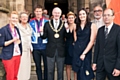 Nicola White, Councillor Ann Metcalfe, Stuart Bithell, Mayor James Gartside, Sophie Cox, Keri-Anne Payne, Councillor Surinder Biant, Council Leader Colin Lambert