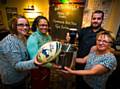 Fijian Chef Losana Kucuve, Sarah Boothman, Owner Ben Boothman and Manageress Patricia Boothman are getting ready to serve up some world cup themed food and drinks to mark an historic day for the town at the Flying Horse Hotel, Rochdale on Monday