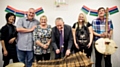 AFG Chief Executive Neil Cambell (centre) with from l-r, the five ambassadors Mashuda Monnan, Andrew McGibbon, Christine Whittaker, Rebecca Winstanley and Steven Leslie White.