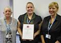 Julie Skelton, Keally George and Shirley Murphy from the council’s Facilities Management team with a bronze award for providing healthy and nutritious school meals in the borough