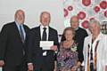 Cheque Presentation John Kay, Jim Gartside, Doreen Stott, Dave Richardson and Jane Gartside