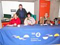 The celebrated panel of gardening experts, with Eric Robson (stood) and the team; Christine Walkden, Pippa Greenwood and Bob Flowerdew 