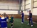 Brian Barry-Murphy and Gary Dicker turned up at the Soccer Factory to get involved with the heading skills session