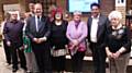 Jack McCann Court residents association committee members at the celebration evening, with RBH Engagement Officer Steve Edwards, Rochdale MP Simon Danczuk and Councillor Iftikhar Ahmed