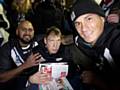 Support Worker Ziggy, Ian and Kiwi rugby star Sonny Williams