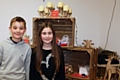 Ewan and Grace Horrocks help at the Matthew Moss pop up shop in Rochdale Emporium