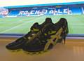 Petero Civoniceva boots take pride of place in their new home at Rochdale Hornets' Spotland Stadium