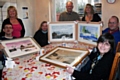 MENCAP Cotton Fold tenants, PCSO John Rochelle and support workers Hayley Conlon and Pam Patchett with their watercolours