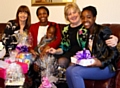 Eli Burke, head of Clinical Services, Graces mother Sarah with Grace, Jacqui Comber, Chief Executive  and Shalom