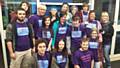 Lizzie Andrews friends and family at the bag packing at Tesco 