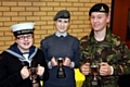 Able Cadet Chloe Lane, Sergeant Kathryn Nightingale and Cadet Nathan Law, who raised the highest individual totals