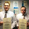 Paul Bleakley, Managing Director, Abbey Architectural Ironmongery and Damien Whitbread, Architectural Ironmonger receive their certificates