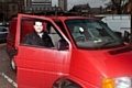 Landlord of the Flying Horse, Ben Boothman, with his trusty old van