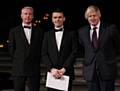 Paul Blayney receiving his award from Mayor of London, Boris Johnson, and Chartered Institute of Housing Vice-President Paul Tennant