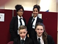 Isha Khan, Rebecca Marshall, Zulaikhah Shariff and Jake Naylor who raised over £140 for Cancer Research 