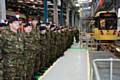 Fusiliers on parade to welcome the new ‘Lancashire Fusilier’ tram into service