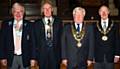 Colin Ince District 1280 Governer, President of Rochdale Rotary David Smithard, RIBI President John Minhinnick and Mayor Jim Gartside 