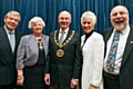 Sir David Trippier, Mayoress Jane Gartside, Mayor James Gartside, Lillian King and John Kay