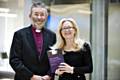 The Bishop, the Rt Rev Dr Nigel Peyton and Dr Caroline Gatrell of Lancaster University Management School 