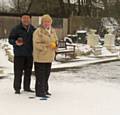 The Presidents of Milnrow (Ladybarn) Bowling Club, Ken and Joan Davies, officially opening the Harbour Lane green 