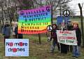 Peace Group members and fellow protesters at the Waddington base