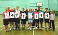 Julie Durrant, Active Communities Manager for Link4Life (left) breaks the good news to local badminton players.