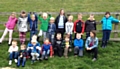 Members of Wardle Juniors on a sponsored walk in April 2013