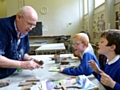 Hopwood Hall College’s Art and Design Department teaching children about screen printing and ceramics as part of its support of Healey Primary School’s Gifted and Talented Art Programme