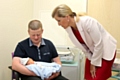 Dale Strudwick his newborn son Bryson (born on Wed 12 June) meet The Countess of Wessex 