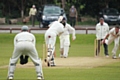 Riley Paterson bowls Denis Louis with a swinger