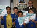 Year 5 Maths Day winners and Mr Watson, Headteacher 
