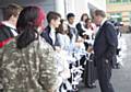 Mr Danczuk was greeted by the learners of year 9, lined around the whole of the front of the school, carrying hundreds of figures representing the 1.7 million teachers missing in the world